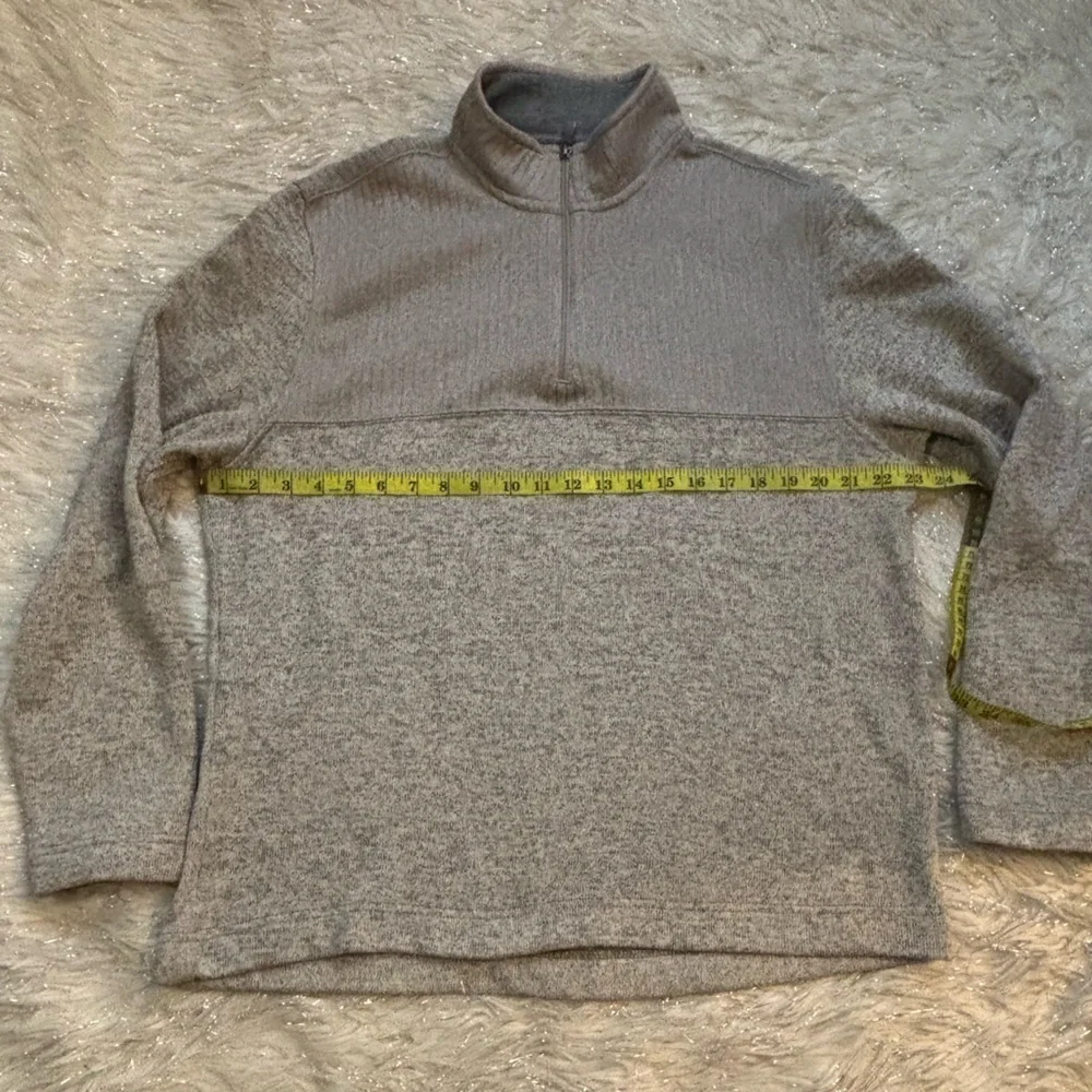 Van Heusen Flex Men's Beige 1/4 Zip-Up Long Sleeve Mock Neck  Sweater Size XL
